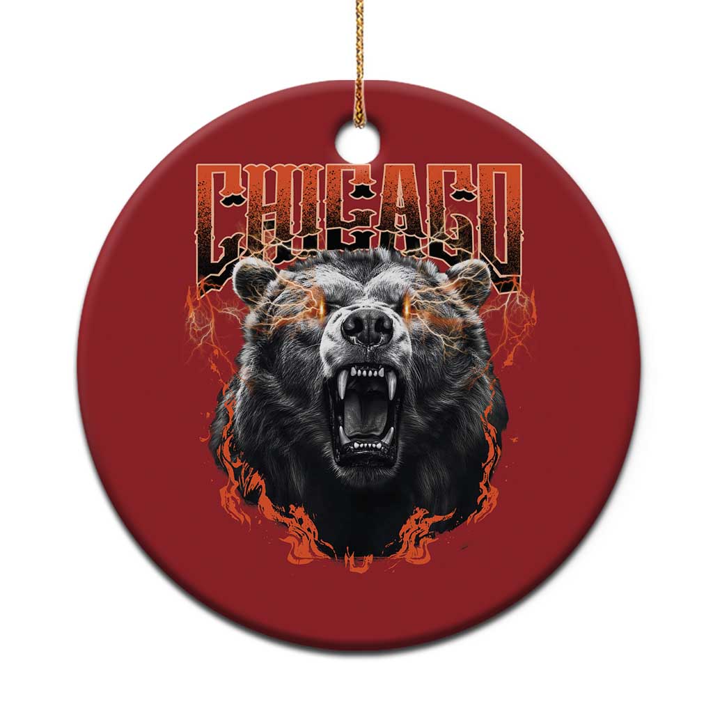 Vintage Chicago Christmas Ornament Retro Graphic Wild Bear Streetwear Bootleg TS10 Print Your Wear