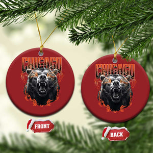 Vintage Chicago Christmas Ornament Retro Graphic Wild Bear Streetwear Bootleg TS10 Circle Red Print Your Wear