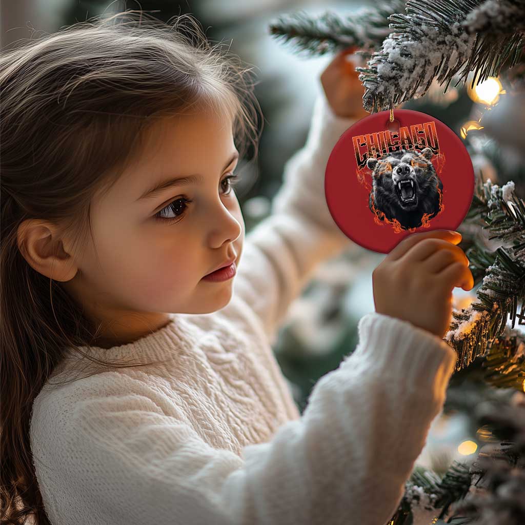 Vintage Chicago Christmas Ornament Retro Graphic Wild Bear Streetwear Bootleg TS10 Print Your Wear