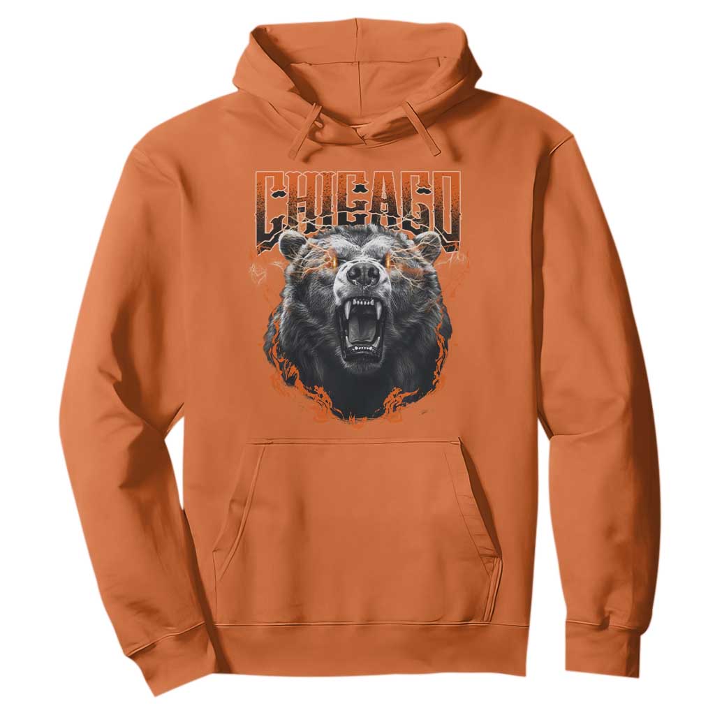 Vintage Chicago Hoodie Retro Graphic Wild Bear Streetwear Bootleg TS10 Orange Print Your Wear