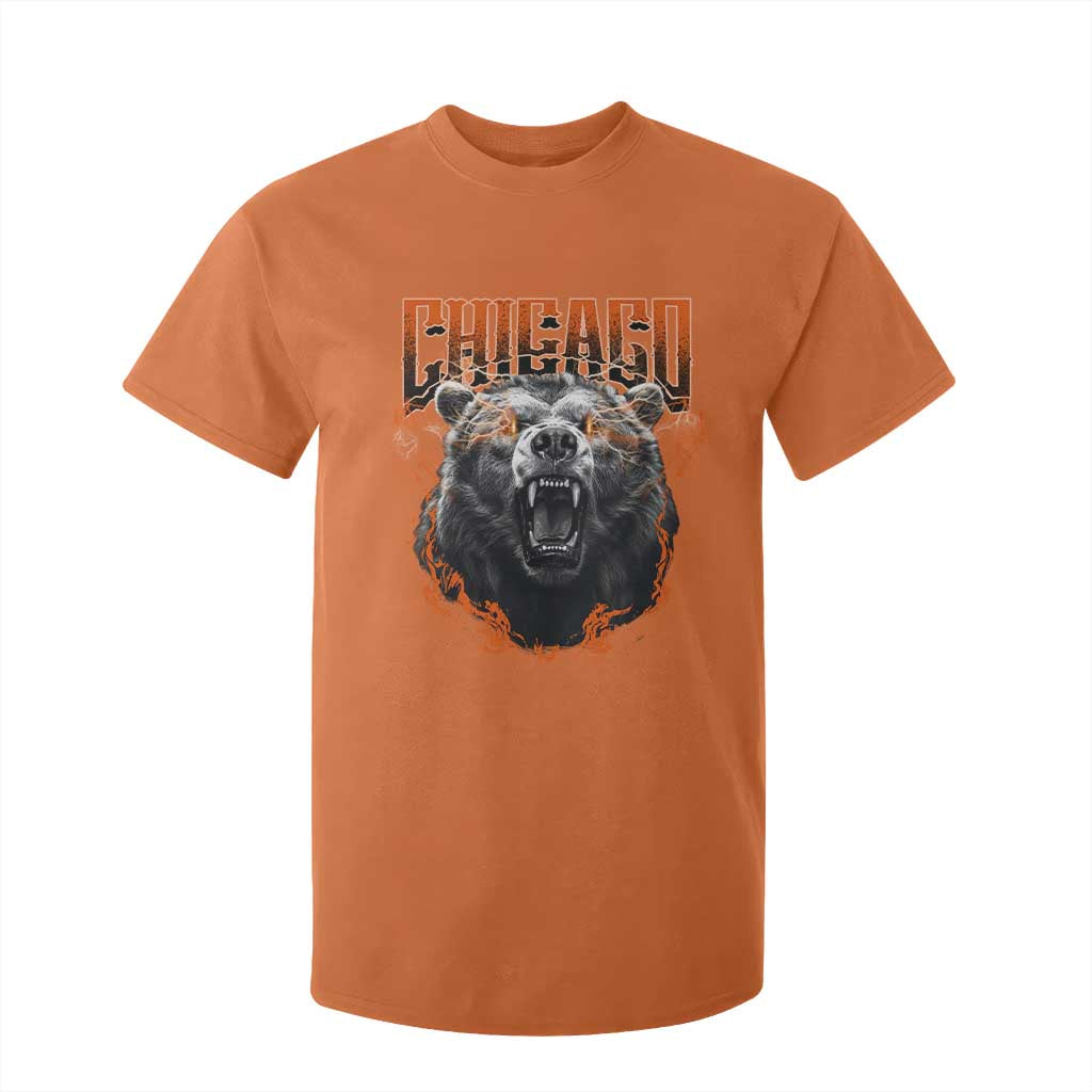 Vintage Chicago T Shirt For Kid Retro Graphic Wild Bear Streetwear Bootleg TS10 Orange Print Your Wear