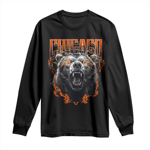 Vintage Chicago Long Sleeve Shirt Retro Graphic Wild Bear Streetwear Bootleg TS10 Black Print Your Wear