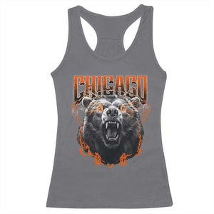 Vintage Chicago Racerback Tank Top Retro Graphic Wild Bear Streetwear Bootleg TS10 Charcoal Print Your Wear