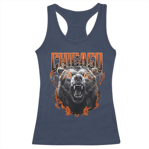 Vintage Chicago Racerback Tank Top Retro Graphic Wild Bear Streetwear Bootleg TS10 Navy Print Your Wear