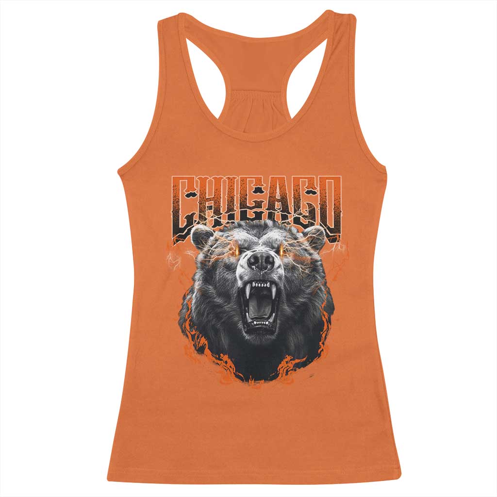 Vintage Chicago Racerback Tank Top Retro Graphic Wild Bear Streetwear Bootleg TS10 Orange Print Your Wear