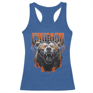 Vintage Chicago Racerback Tank Top Retro Graphic Wild Bear Streetwear Bootleg TS10 Royal Blue Print Your Wear