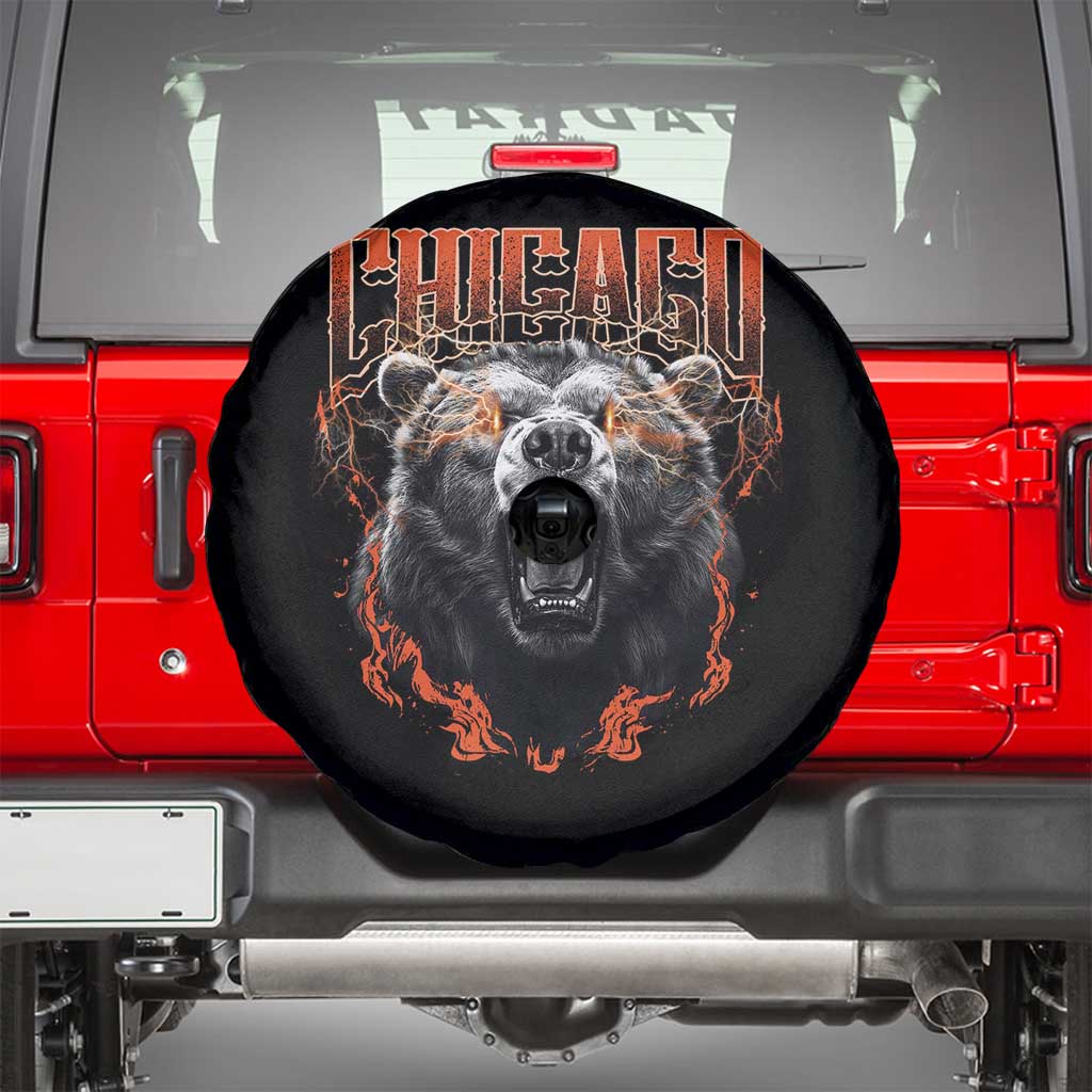 Vintage Chicago Spare Tire Cover Retro Graphic Wild Bear Streetwear Bootleg TS10 Black Print Your Wear