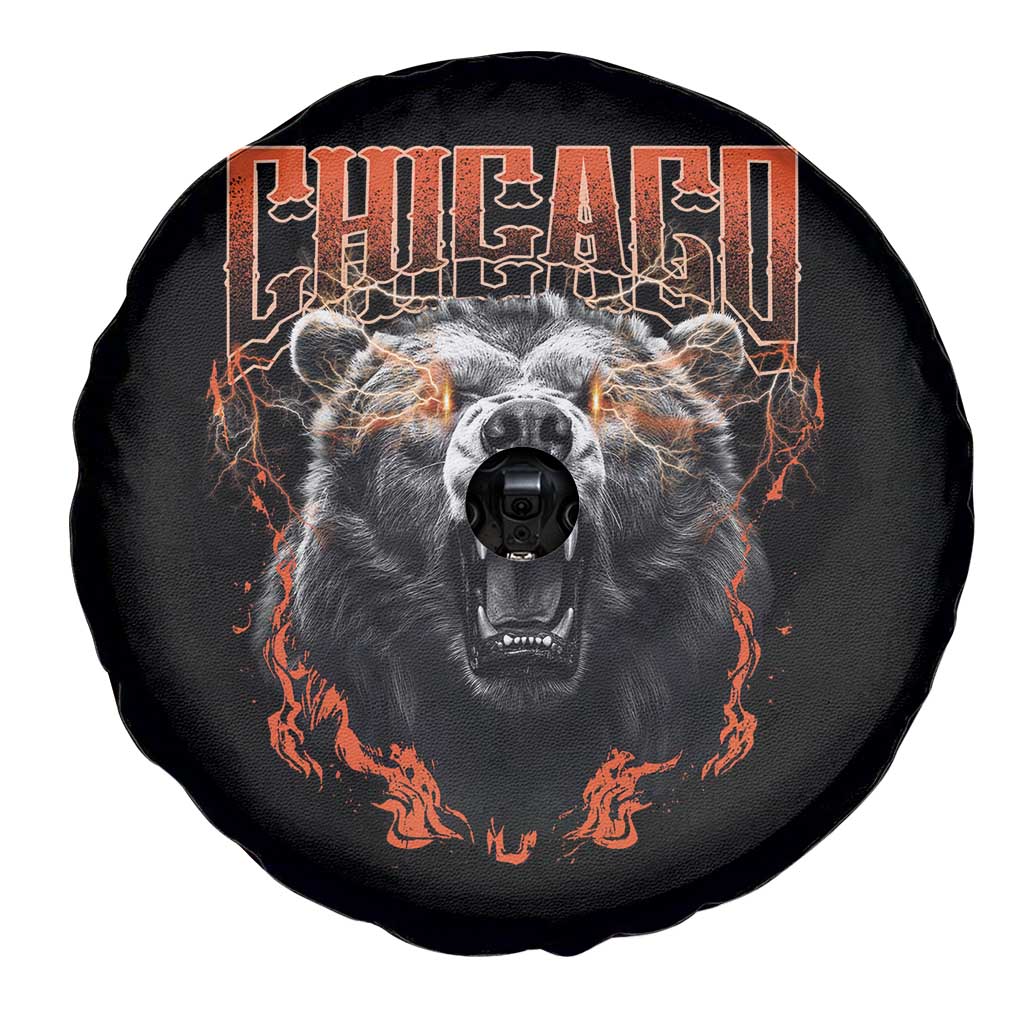 Vintage Chicago Spare Tire Cover Retro Graphic Wild Bear Streetwear Bootleg TS10 Print Your Wear