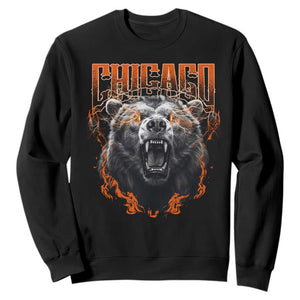 Vintage Chicago Sweatshirt Retro Graphic Wild Bear Streetwear Bootleg TS10 Black Print Your Wear