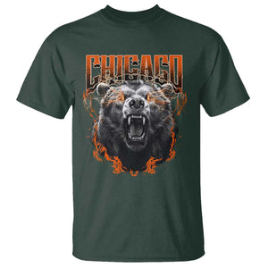 Vintage Chicago T Shirt Retro Graphic Wild Bear Streetwear Bootleg TS10 Dark Forest Green Print Your Wear