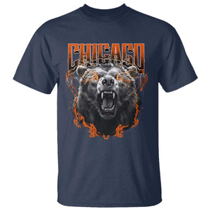 Vintage Chicago T Shirt Retro Graphic Wild Bear Streetwear Bootleg TS10 Navy Print Your Wear