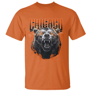 Vintage Chicago T Shirt Retro Graphic Wild Bear Streetwear Bootleg TS10 Orange Print Your Wear