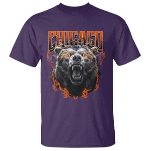 Vintage Chicago T Shirt Retro Graphic Wild Bear Streetwear Bootleg TS10 Purple Print Your Wear