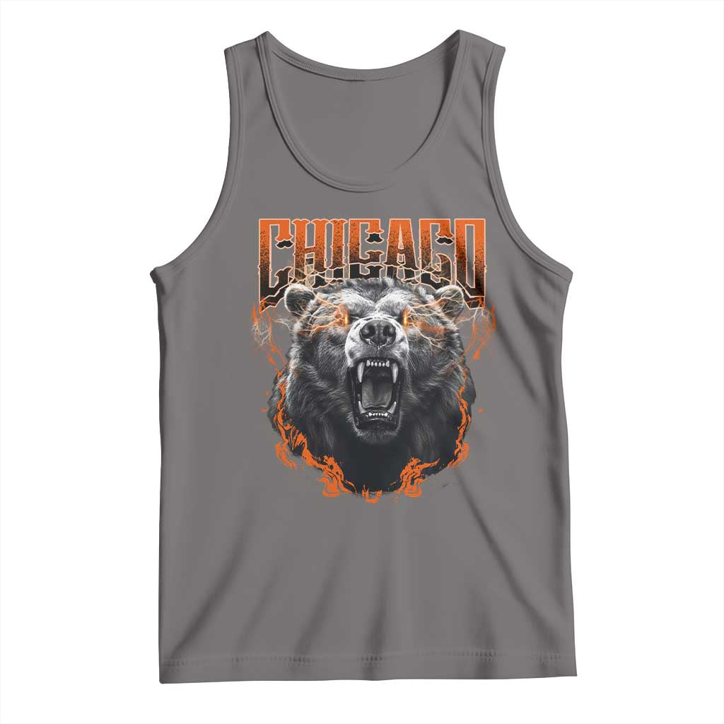 Vintage Chicago Tank Top Retro Graphic Wild Bear Streetwear Bootleg TS10 Deep Heather Print Your Wear