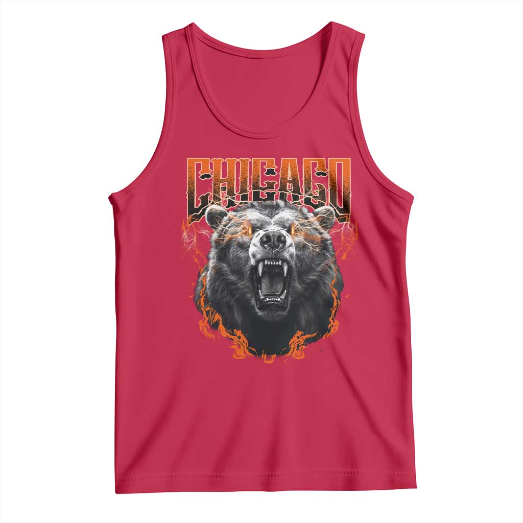 Vintage Chicago Tank Top Retro Graphic Wild Bear Streetwear Bootleg TS10 Red Print Your Wear