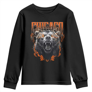 Vintage Chicago Youth Sweatshirt Retro Graphic Wild Bear Streetwear Bootleg TS10 Black Print Your Wear