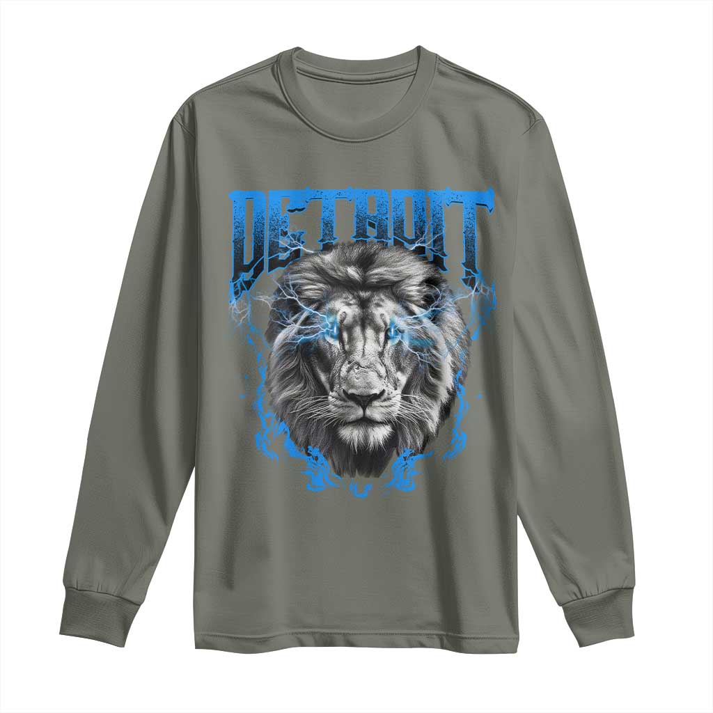 LF Game Day Long Sleeve Shirt Football Fan Apparel TS10 Military Green Print Your Wear