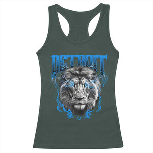 Lion Lovers Racerback Tank Top Detroit Fan Apparel TS10 Dark Forest Green Print Your Wear