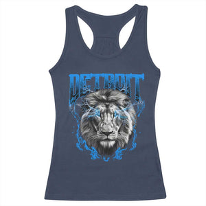 Lion Lovers Racerback Tank Top Detroit Fan Apparel TS10 Navy Print Your Wear