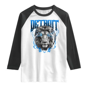 Lion Lovers Raglan Shirt Detroit Fan Apparel TS10 White Black Print Your Wear
