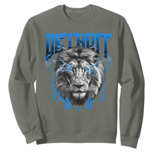 Lion Lovers Sweatshirt Detroit Fan Apparel TS10 Military Green Print Your Wear