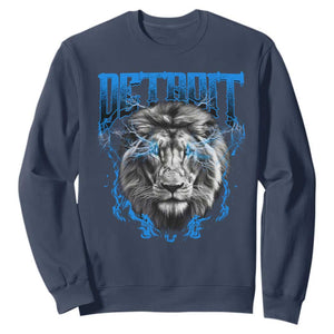 Lion Lovers Sweatshirt Detroit Fan Apparel TS10 Navy Print Your Wear