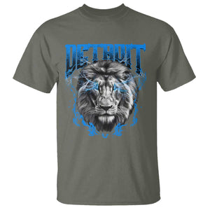 Lion Lovers T Shirt Detroit Fan Apparel TS10 Military Green Print Your Wear