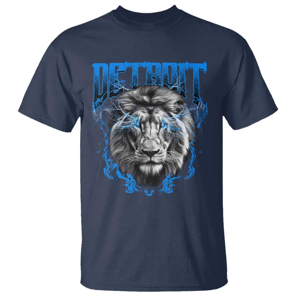 Lion Lovers T Shirt Detroit Fan Apparel TS10 Navy Print Your Wear