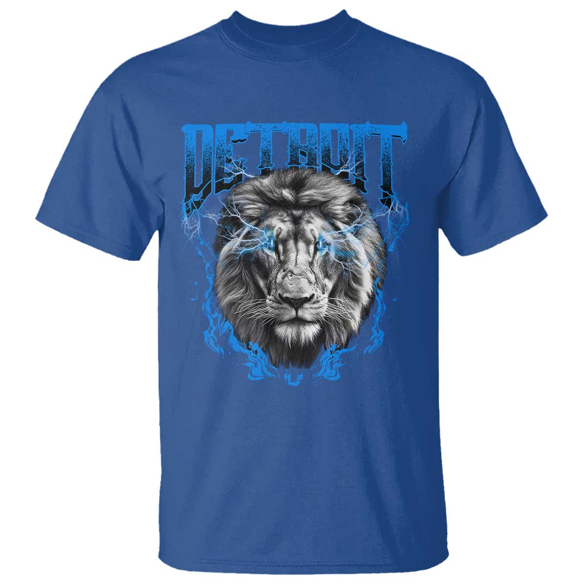 Lion Lovers T Shirt Detroit Fan Apparel TS10 Royal Blue Print Your Wear