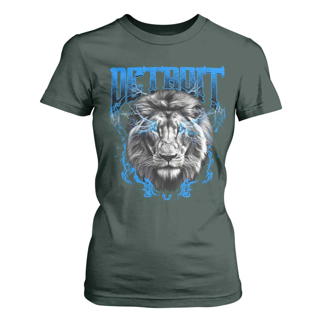 Lion Lovers T Shirt For Women Detroit Fan Apparel TS10 Dark Forest Green Print Your Wear