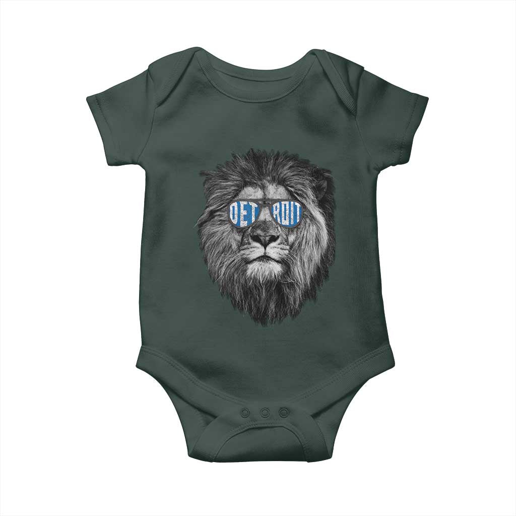 LF Game Day Baby Onesie Wearing Glasses Retro Vintage Style Football Fan TS10 Dark Forest Green Print Your Wear