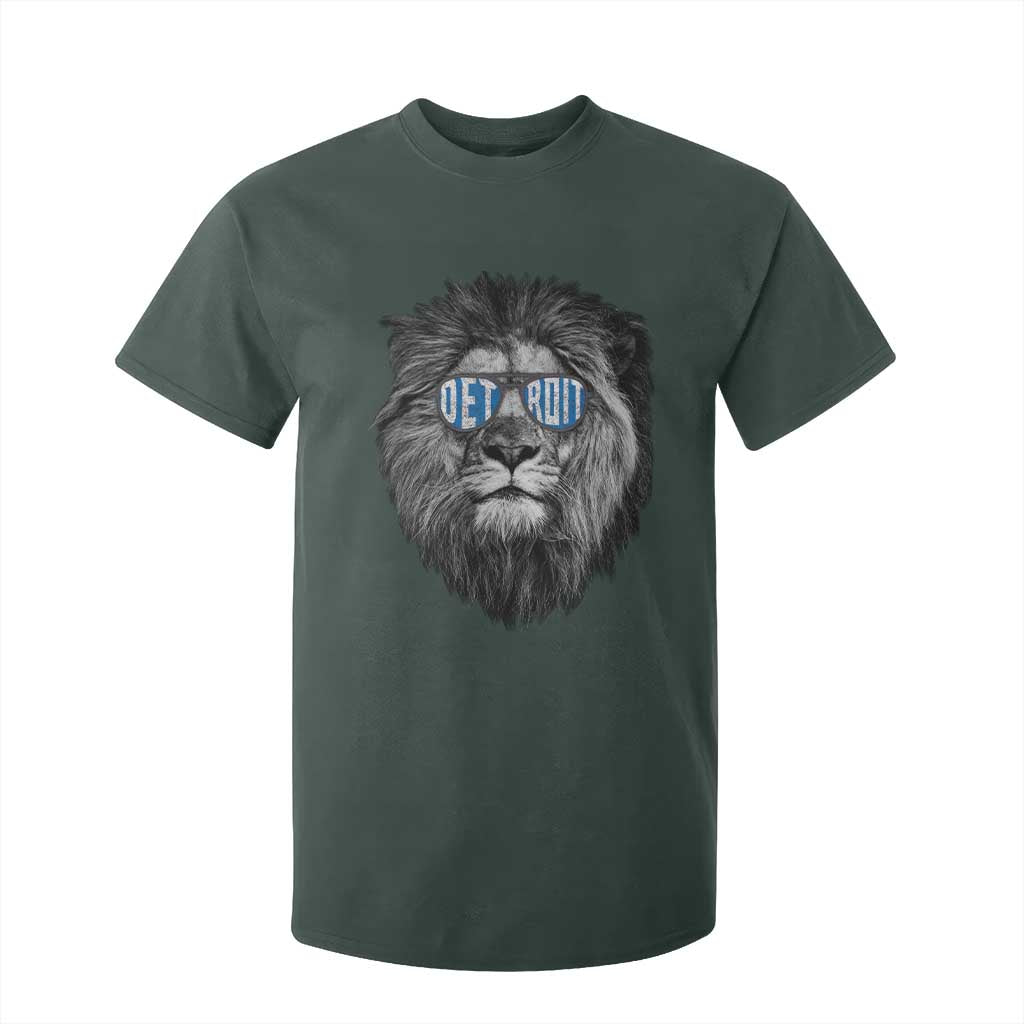 Lion Lovers T Shirt For Kid Wearing Glasses Retro Vintage Style Detroit Fan TS10 Dark Forest Green Print Your Wear