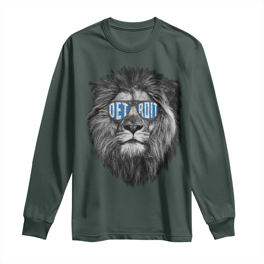 LF Game Day Long Sleeve Shirt Wearing Glasses Retro Vintage Style Football Fan TS10 Dark Forest Green Print Your Wear
