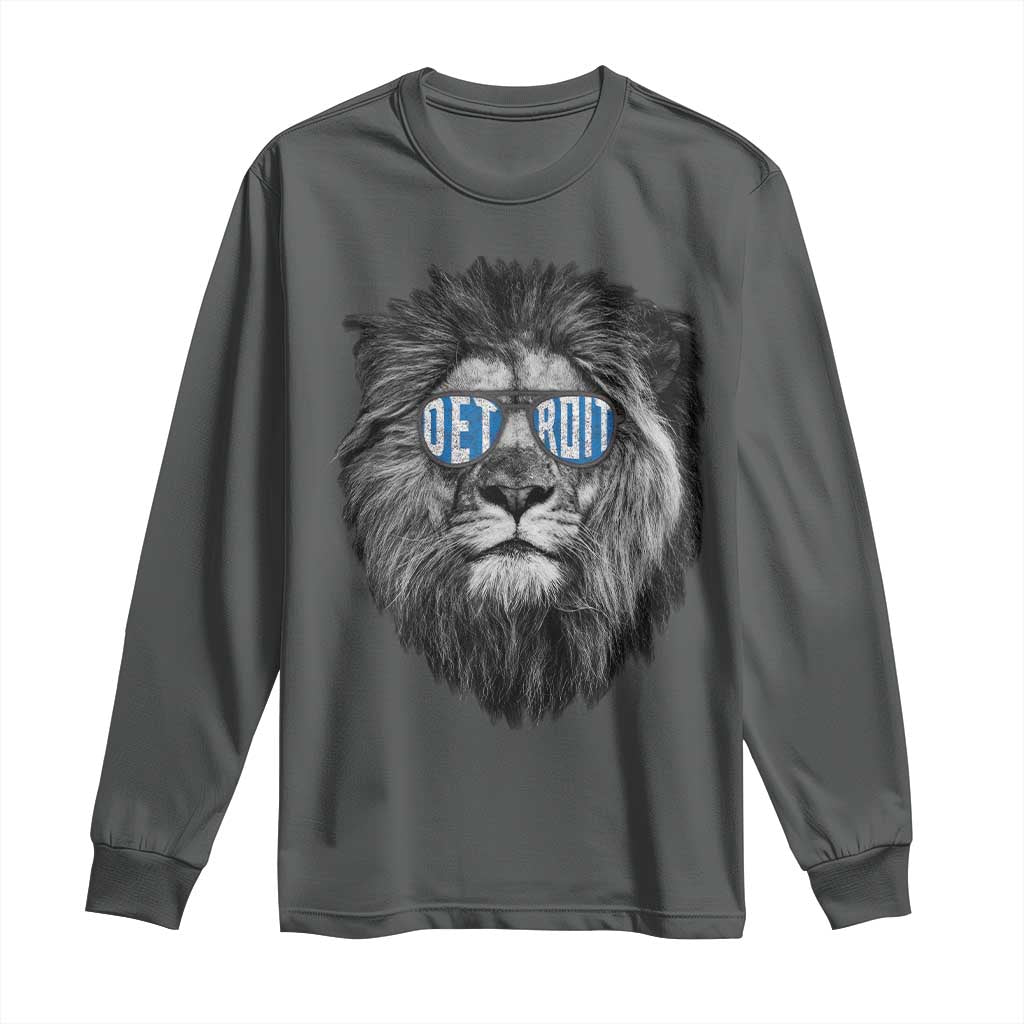 LF Game Day Long Sleeve Shirt Wearing Glasses Retro Vintage Style Football Fan TS10 Dark Heather Print Your Wear