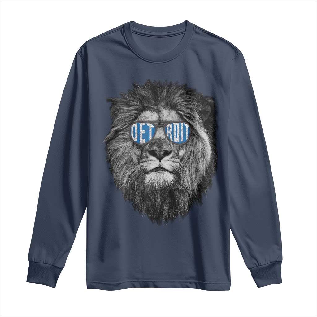 LF Game Day Long Sleeve Shirt Wearing Glasses Retro Vintage Style Football Fan TS10 Navy Print Your Wear