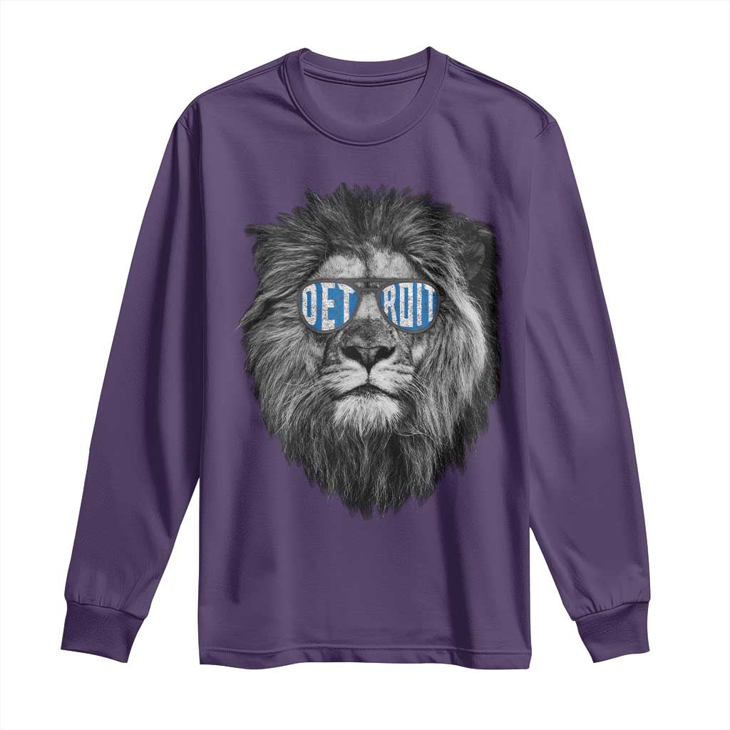 LF Game Day Long Sleeve Shirt Wearing Glasses Retro Vintage Style Football Fan TS10 Purple Print Your Wear