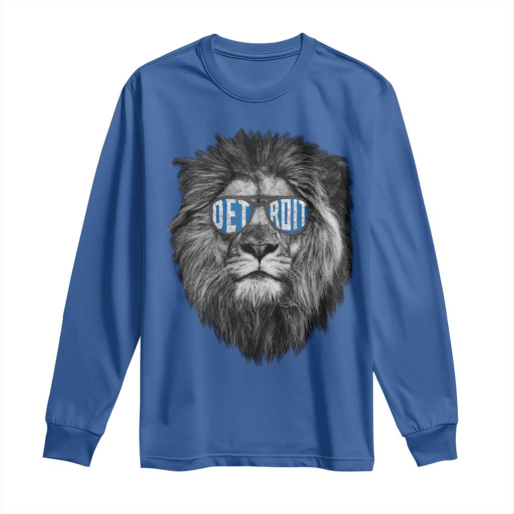 LF Game Day Long Sleeve Shirt Wearing Glasses Retro Vintage Style Football Fan TS10 Royal Blue Print Your Wear