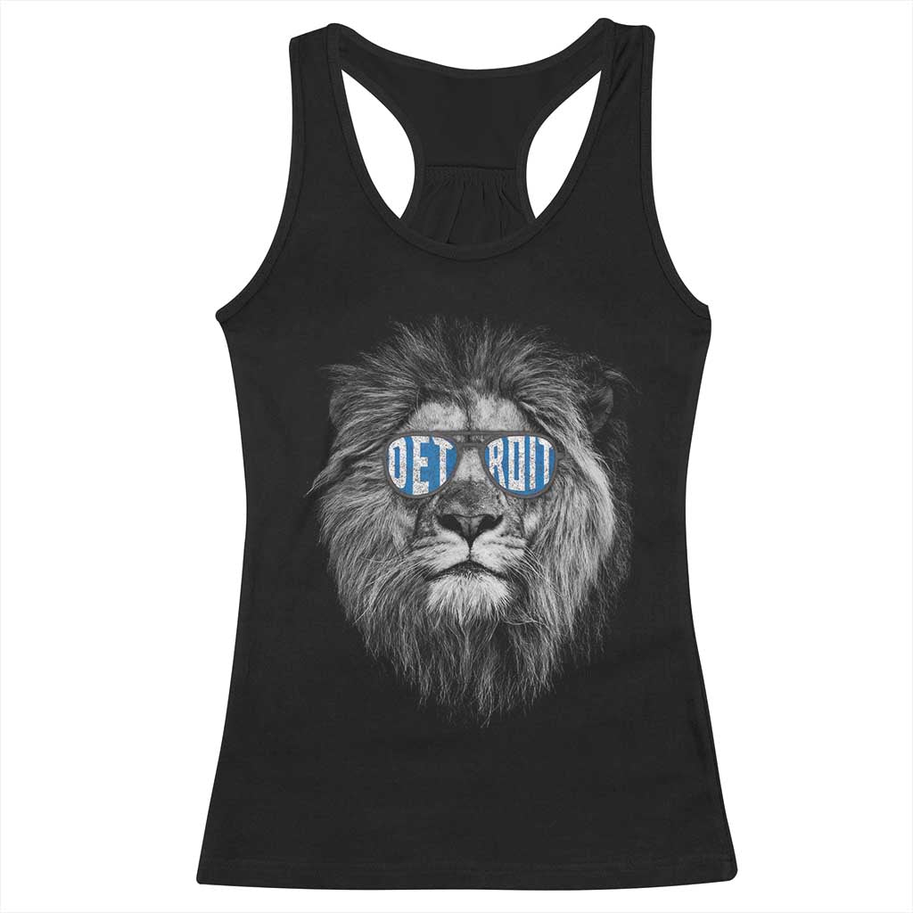 Lion Lovers Racerback Tank Top Wearing Glasses Retro Vintage Style Detroit Fan TS10 Black Print Your Wear