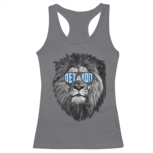 Lion Lovers Racerback Tank Top Wearing Glasses Retro Vintage Style Detroit Fan TS10 Charcoal Print Your Wear