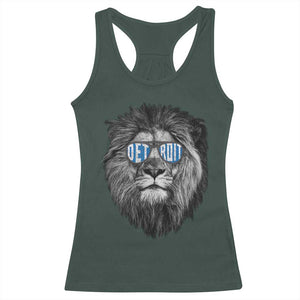 Lion Lovers Racerback Tank Top Wearing Glasses Retro Vintage Style Detroit Fan TS10 Dark Forest Green Print Your Wear