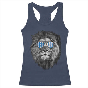 Lion Lovers Racerback Tank Top Wearing Glasses Retro Vintage Style Detroit Fan TS10 Navy Print Your Wear