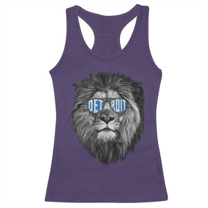 LF Game Day Racerback Tank Top Wearing Glasses Retro Vintage Style Football Fan TS10 Purple Print Your Wear