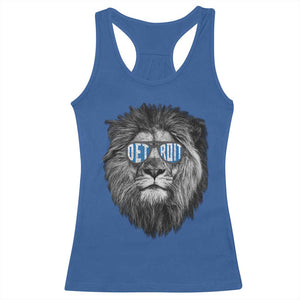 Lion Lovers Racerback Tank Top Wearing Glasses Retro Vintage Style Detroit Fan TS10 Royal Blue Print Your Wear