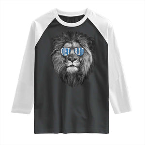 Lion Lovers Raglan Shirt Wearing Glasses Retro Vintage Style Detroit Fan TS10 Black White Print Your Wear
