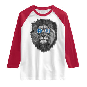Lion Lovers Raglan Shirt Wearing Glasses Retro Vintage Style Detroit Fan TS10 White Red Print Your Wear