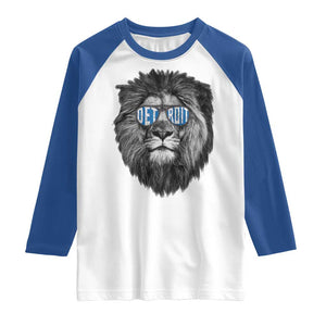 Lion Lovers Raglan Shirt Wearing Glasses Retro Vintage Style Detroit Fan TS10 White Royal Print Your Wear