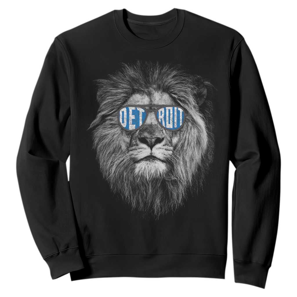 Lion Lovers Sweatshirt Wearing Glasses Retro Vintage Style Detroit Fan TS10 Black Print Your Wear