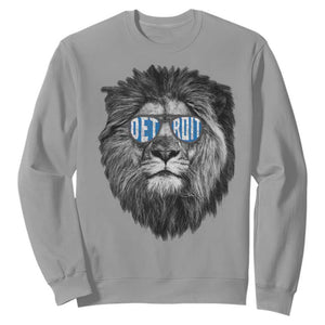Lion Lovers Sweatshirt Wearing Glasses Retro Vintage Style Detroit Fan TS10 Sport Gray Print Your Wear