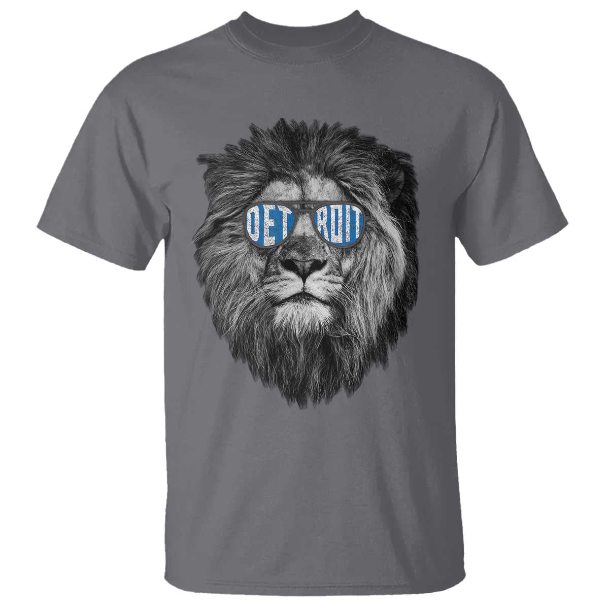 Lion Lovers T Shirt Wearing Glasses Retro Vintage Style Detroit Fan TS10 Charcoal Print Your Wear