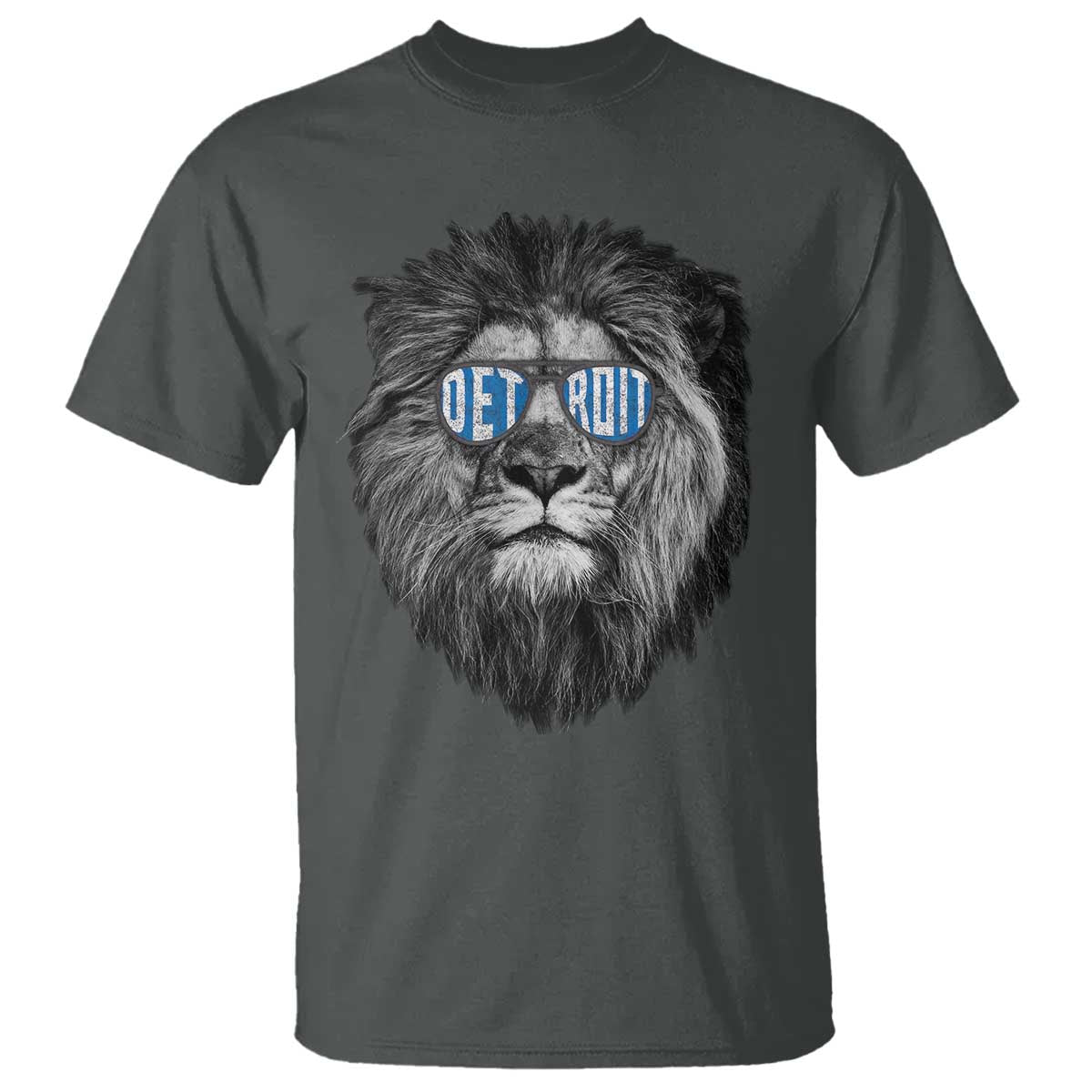 Lion Lovers T Shirt Wearing Glasses Retro Vintage Style Detroit Fan TS10 Dark Heather Print Your Wear